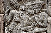 Prambanan - Vishnu Temple, reliefs depicting the story of Krishna and his brother Balarama.